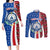 Cape Verde Christmas Couples Matching Long Sleeve Bodycon Dress and Long Sleeve Button Shirt with Red and Blue Festive Pattern Christmas Tree and National Emblem Motif - Wonder Print Shop