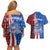 Cape Verde Christmas Couples Matching Off Shoulder Short Dress and Hawaiian Shirt with Red and Blue Festive Pattern Christmas Tree and National Emblem Motif - Wonder Print Shop