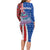 Cape Verde Christmas Family Matching Long Sleeve Bodycon Dress and Hawaiian Shirt with Red and Blue Festive Pattern Christmas Tree and National Emblem Motif - Wonder Print Shop