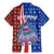 Cape Verde Christmas Family Matching Mermaid Dress and Hawaiian Shirt with Red and Blue Festive Pattern Christmas Tree and National Emblem Motif - Wonder Print Shop
