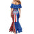 Cape Verde Christmas Family Matching Mermaid Dress and Hawaiian Shirt with Red and Blue Festive Pattern Christmas Tree and National Emblem Motif - Wonder Print Shop