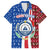 Cape Verde Christmas Family Matching Off Shoulder Maxi Dress and Hawaiian Shirt with Red and Blue Festive Pattern Christmas Tree and National Emblem Motif - Wonder Print Shop