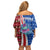Cape Verde Christmas Family Matching Off Shoulder Short Dress and Hawaiian Shirt with Red and Blue Festive Pattern Christmas Tree and National Emblem Motif - Wonder Print Shop