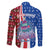 Cape Verde Christmas Family Matching Puletasi and Hawaiian Shirt with Red and Blue Festive Pattern Christmas Tree and National Emblem Motif - Wonder Print Shop