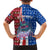 Cape Verde Christmas Family Matching Short Sleeve Bodycon Dress and Hawaiian Shirt with Red and Blue Festive Pattern Christmas Tree and National Emblem Motif - Wonder Print Shop
