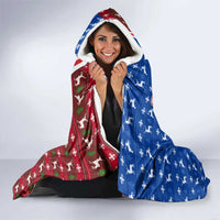 Cape Verde Christmas Hooded Blanket with Red and Blue Festive Pattern Christmas Tree and National Emblem Motif - Wonder Print Shop