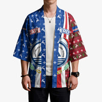 Cape Verde Christmas Kimono with Red and Blue Festive Pattern Christmas Tree and National Emblem Motif - Wonder Print Shop