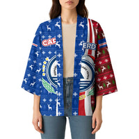 Cape Verde Christmas Kimono with Red and Blue Festive Pattern Christmas Tree and National Emblem Motif - Wonder Print Shop