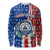 Cape Verde Christmas Long Sleeve Shirt with Red and Blue Festive Pattern Christmas Tree and National Emblem Motif - Wonder Print Shop