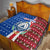 Cape Verde Christmas Quilt with Red and Blue Festive Pattern Christmas Tree and National Emblem Motif - Wonder Print Shop