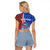 Cape Verde Christmas Raglan Cropped T Shirt with Red and Blue Festive Pattern Christmas Tree and National Emblem Motif - Wonder Print Shop