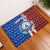 Cape Verde Christmas Rubber Doormat with Red and Blue Festive Pattern Christmas Tree and National Emblem Motif - Wonder Print Shop