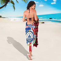 Cape Verde Christmas Sarong with Red and Blue Festive Pattern Christmas Tree and National Emblem Motif - Wonder Print Shop