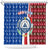 Cape Verde Christmas Shower Curtain with Red and Blue Festive Pattern Christmas Tree and National Emblem Motif - Wonder Print Shop