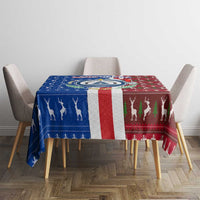 Cape Verde Christmas Tablecloth with Red and Blue Festive Pattern Christmas Tree and National Emblem Motif - Wonder Print Shop