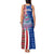 Cape Verde Christmas Tank Maxi Dress with Red and Blue Festive Pattern Christmas Tree and National Emblem Motif - Wonder Print Shop