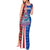 Cape Verde Christmas Tank Maxi Dress with Red and Blue Festive Pattern Christmas Tree and National Emblem Motif - Wonder Print Shop