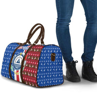 Cape Verde Christmas Travel Bag with Red and Blue Festive Pattern Christmas Tree and National Emblem Motif - Wonder Print Shop