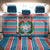 Texas Christmas Back Car Seat Cover with Blue and Red Striped Festive Pattern Lone Star and Santa Motif - Wonder Print Shop