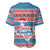 Texas Christmas Baseball Jersey with Blue and Red Striped Festive Pattern Lone Star and Santa Motif - Wonder Print Shop