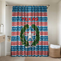 Texas Christmas Bathroom Set with Blue and Red Striped Festive Pattern Lone Star and Santa Motif - Wonder Print Shop