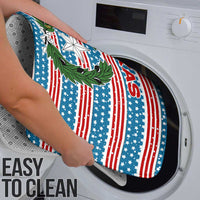 Texas Christmas Bathroom Set with Blue and Red Striped Festive Pattern Lone Star and Santa Motif - Wonder Print Shop