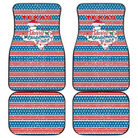 Texas Christmas Car Mats with Blue and Red Striped Festive Pattern Lone Star and Santa Motif - Wonder Print Shop