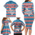 Texas Christmas Family Matching Long Sleeve Bodycon Dress and Hawaiian Shirt with Blue and Red Striped Festive Pattern Lone Star and Santa Motif - Wonder Print Shop