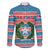 Texas Christmas Family Matching Long Sleeve Bodycon Dress and Hawaiian Shirt with Blue and Red Striped Festive Pattern Lone Star and Santa Motif - Wonder Print Shop