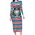 Texas Christmas Family Matching Long Sleeve Bodycon Dress and Hawaiian Shirt with Blue and Red Striped Festive Pattern Lone Star and Santa Motif - Wonder Print Shop