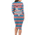 Texas Christmas Family Matching Long Sleeve Bodycon Dress and Hawaiian Shirt with Blue and Red Striped Festive Pattern Lone Star and Santa Motif - Wonder Print Shop