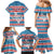 Texas Christmas Family Matching Mermaid Dress and Hawaiian Shirt with Blue and Red Striped Festive Pattern Lone Star and Santa Motif - Wonder Print Shop