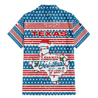 Texas Christmas Family Matching Mermaid Dress and Hawaiian Shirt with Blue and Red Striped Festive Pattern Lone Star and Santa Motif - Wonder Print Shop