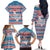 Texas Christmas Family Matching Off The Shoulder Long Sleeve Dress and Hawaiian Shirt with Blue and Red Striped Festive Pattern Lone Star and Santa Motif - Wonder Print Shop