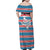 Texas Christmas Family Matching Off Shoulder Maxi Dress and Hawaiian Shirt with Blue and Red Striped Festive Pattern Lone Star and Santa Motif - Wonder Print Shop