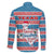 Texas Christmas Family Matching Off Shoulder Short Dress and Hawaiian Shirt with Blue and Red Striped Festive Pattern Lone Star and Santa Motif - Wonder Print Shop