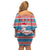 Texas Christmas Family Matching Off Shoulder Short Dress and Hawaiian Shirt with Blue and Red Striped Festive Pattern Lone Star and Santa Motif - Wonder Print Shop