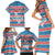 Texas Christmas Family Matching Short Sleeve Bodycon Dress and Hawaiian Shirt with Blue and Red Striped Festive Pattern Lone Star and Santa Motif - Wonder Print Shop