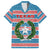 Texas Christmas Family Matching Short Sleeve Bodycon Dress and Hawaiian Shirt with Blue and Red Striped Festive Pattern Lone Star and Santa Motif - Wonder Print Shop