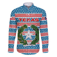 Texas Christmas Family Matching Short Sleeve Bodycon Dress and Hawaiian Shirt with Blue and Red Striped Festive Pattern Lone Star and Santa Motif - Wonder Print Shop