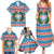 Texas Christmas Family Matching Summer Maxi Dress and Hawaiian Shirt with Blue and Red Striped Festive Pattern Lone Star and Santa Motif - Wonder Print Shop