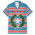 Texas Christmas Family Matching Summer Maxi Dress and Hawaiian Shirt with Blue and Red Striped Festive Pattern Lone Star and Santa Motif - Wonder Print Shop