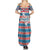 Texas Christmas Family Matching Summer Maxi Dress and Hawaiian Shirt with Blue and Red Striped Festive Pattern Lone Star and Santa Motif - Wonder Print Shop