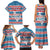 Texas Christmas Family Matching Tank Maxi Dress and Hawaiian Shirt with Blue and Red Striped Festive Pattern Lone Star and Santa Motif - Wonder Print Shop
