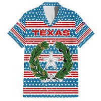 Texas Christmas Family Matching Tank Maxi Dress and Hawaiian Shirt with Blue and Red Striped Festive Pattern Lone Star and Santa Motif - Wonder Print Shop