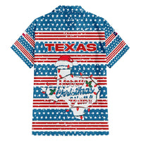 Texas Christmas Family Matching Tank Maxi Dress and Hawaiian Shirt with Blue and Red Striped Festive Pattern Lone Star and Santa Motif - Wonder Print Shop