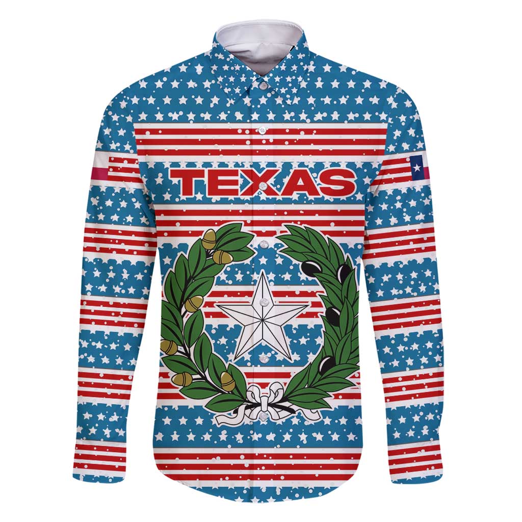 Texas Christmas Family Matching Tank Maxi Dress and Hawaiian Shirt with Blue and Red Striped Festive Pattern Lone Star and Santa Motif - Wonder Print Shop