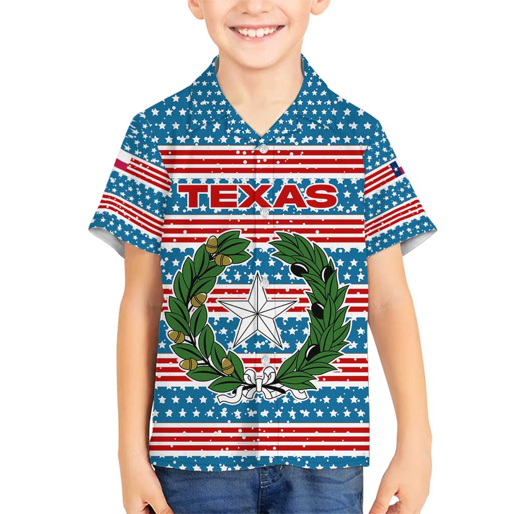 Texas Christmas Family Matching Tank Maxi Dress and Hawaiian Shirt with Blue and Red Striped Festive Pattern Lone Star and Santa Motif - Wonder Print Shop