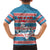 Texas Christmas Kid Hawaiian Shirt with Blue and Red Striped Festive Pattern Lone Star and Santa Motif - Wonder Print Shop