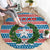 Texas Christmas Round Carpet with Blue and Red Striped Festive Pattern Lone Star and Santa Motif - Wonder Print Shop